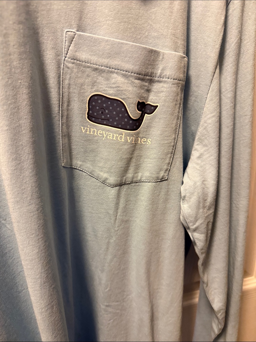 Vineyard Vines Men's Long-Sleeve Pocket Tee - Pale Blue - Picture 2 of 4